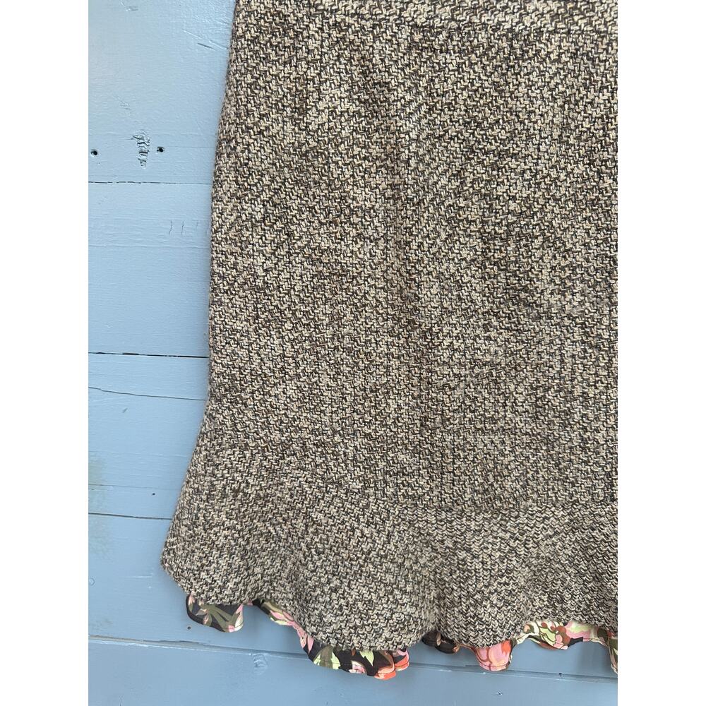 Ann Taylor Loft Wool Blend Skirt with Floral Ruffle 2Petite - Picture 3 of 8